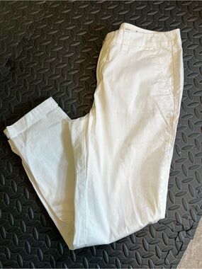 Maison Jules White Chino Capri Pants | Cotton Stretch | Casual